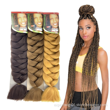 Jumbo Braids Hair Synthetic Braiding Hair For Braid Blonde Red Yellow Blue Pink Gray Rainbow 82Inches 165Gram Hair Extension